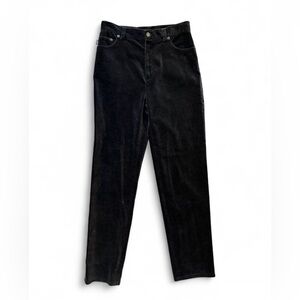 Vintage Lauren Ralph Lauren Velvet Charcoal Grey Cotton Stretch Pants Size 6